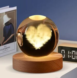 3D Color Changing LED Crystal Ball – Cloud Love Shape price in bd