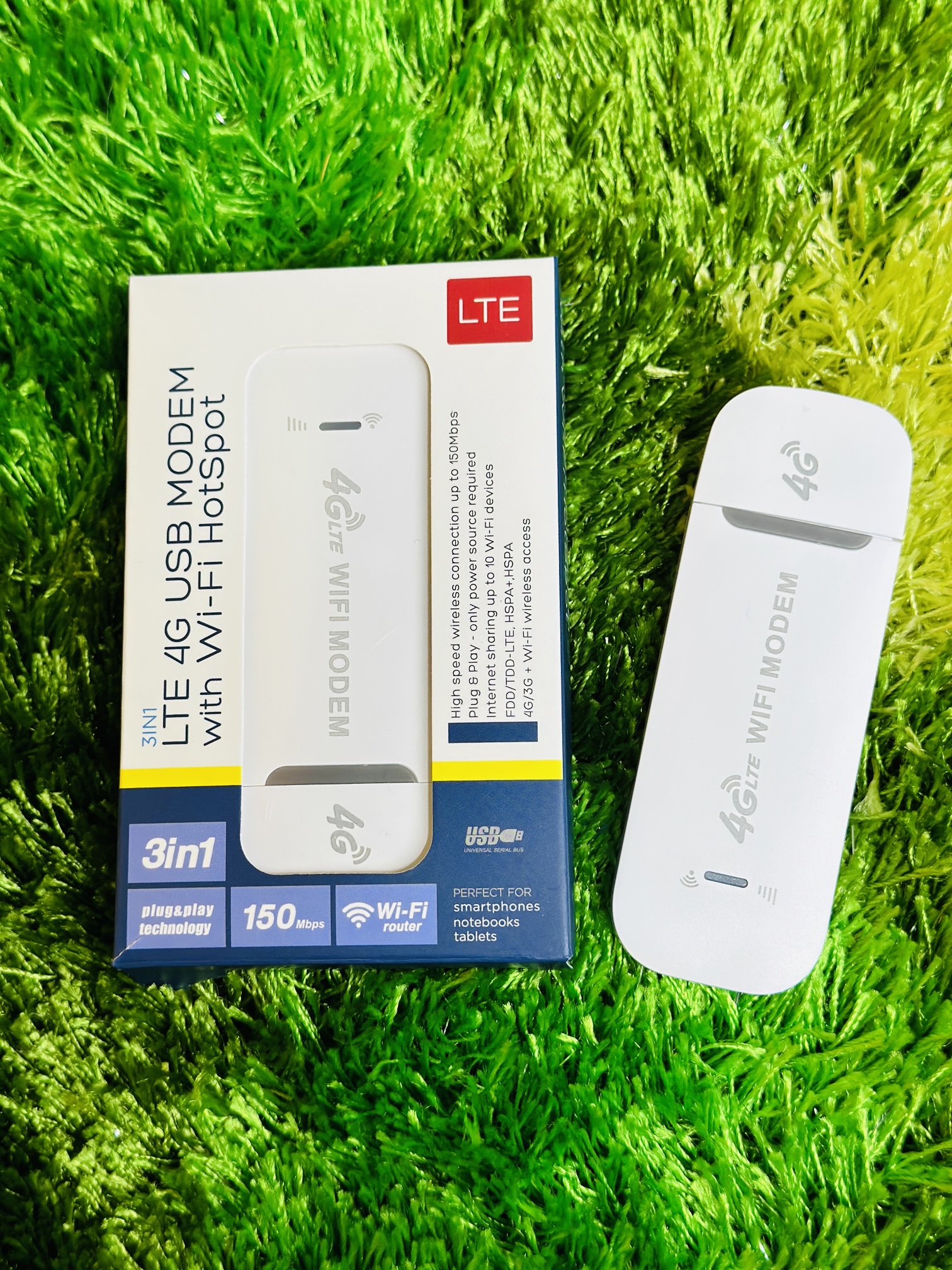 4G LTE WiFi Modem- Support All Bangladesh SIM Cards- White Color