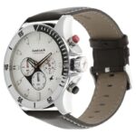 Fastrack NS3072SL01 Big Time Quartz Chronograph White Dial Leather Strap Watch