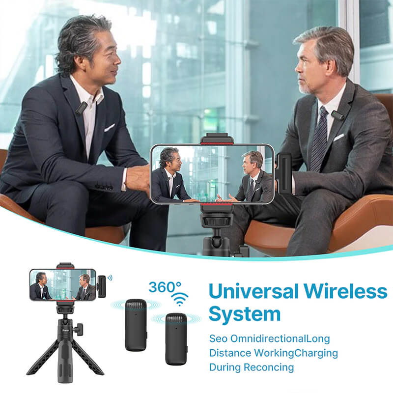 Ulanzi J12 Dual Wireless Microphone For iPhone With Charging Case - Image 2