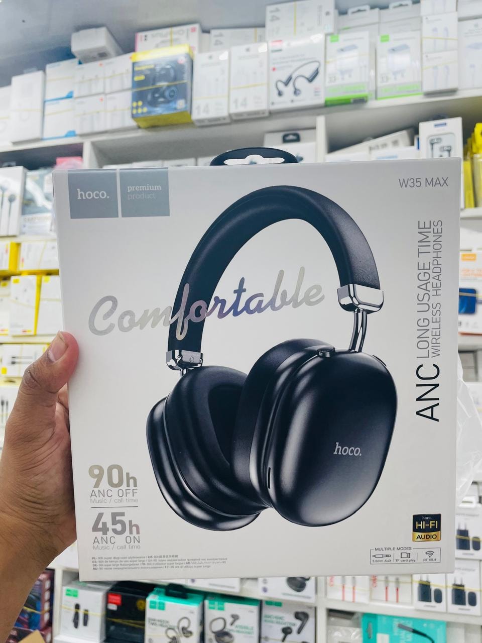 Hoco W35 Max ANC Wireless Headphone – Black - Image 2