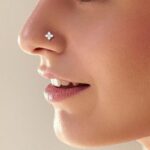 Traditional Gold 4 Stone Mossanite Diamond Cut Nose Pin -7 Mm
