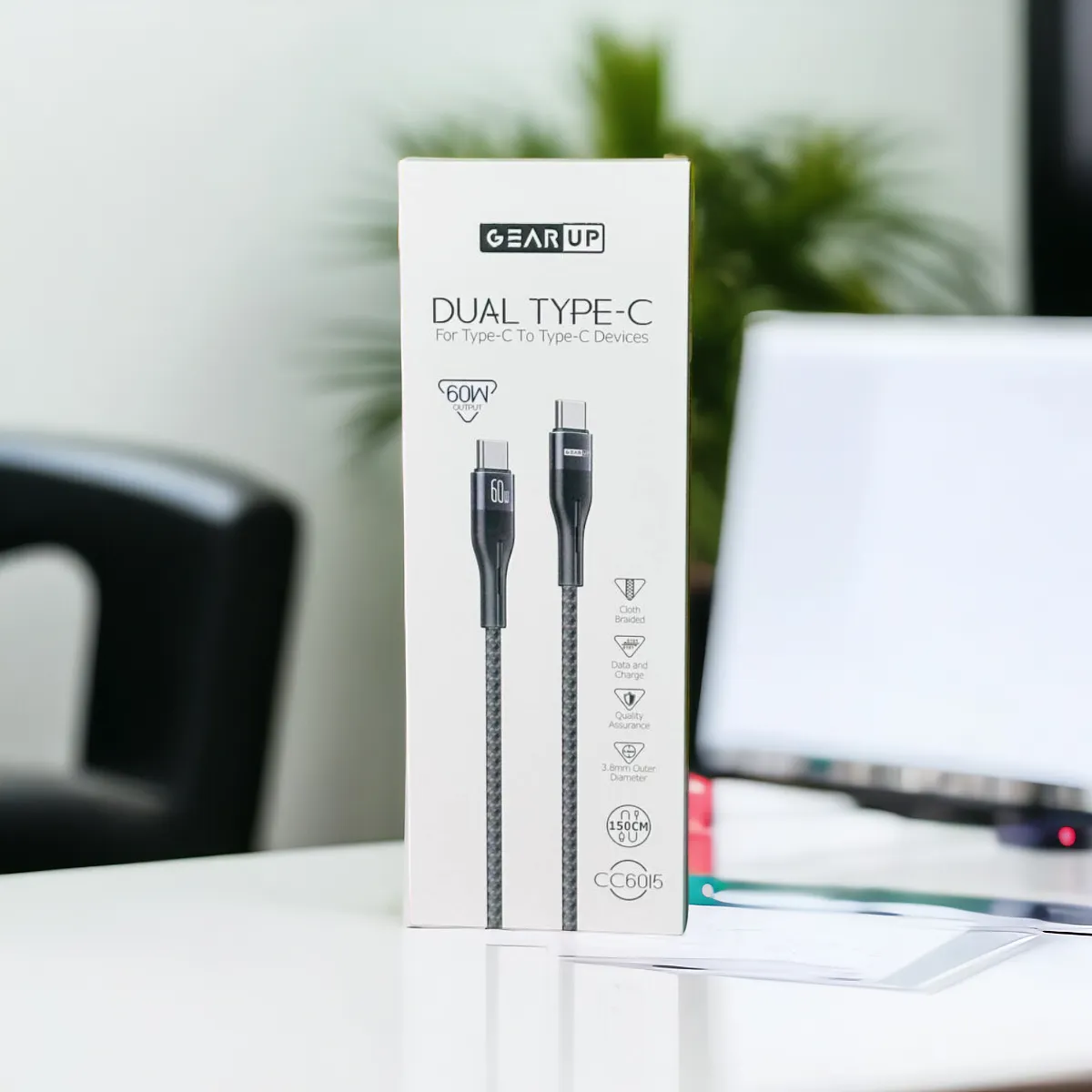 GearUP CC6015 Type-C to C 60W PD Fast Charging Cable & Data Cable Price In Bangladesh