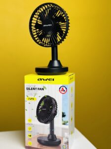 Awei F29 mini Desktop Oscillating Rechargeable fan- Black Color