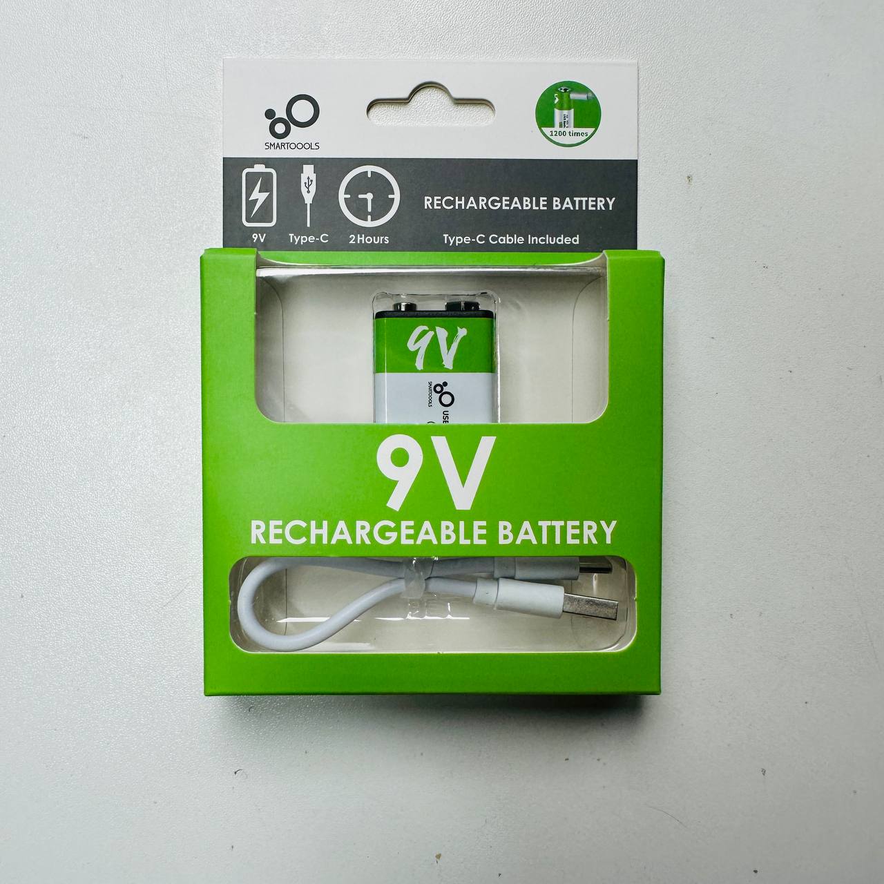SmarToools 9V Type-C Lithium Rechargeable Battery