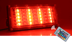 RGB LED Flood Light- Remote Controlled IP65 Waterproof Landscape & Outdoor Lighting (50W, AC220V) 