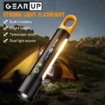 GearUP K57 PRO Rechargeable High Power Flashlight + Large COB Light with 5000mAh Lithium Battery