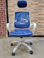 Corporate Comfortable Office Chair – Blue/White