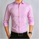 Men's Solid Colour Color Shirt (Lite pink)