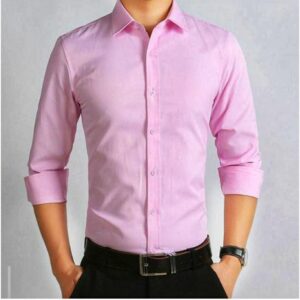 Men's Solid Colour Color Shirt (Lite pink)