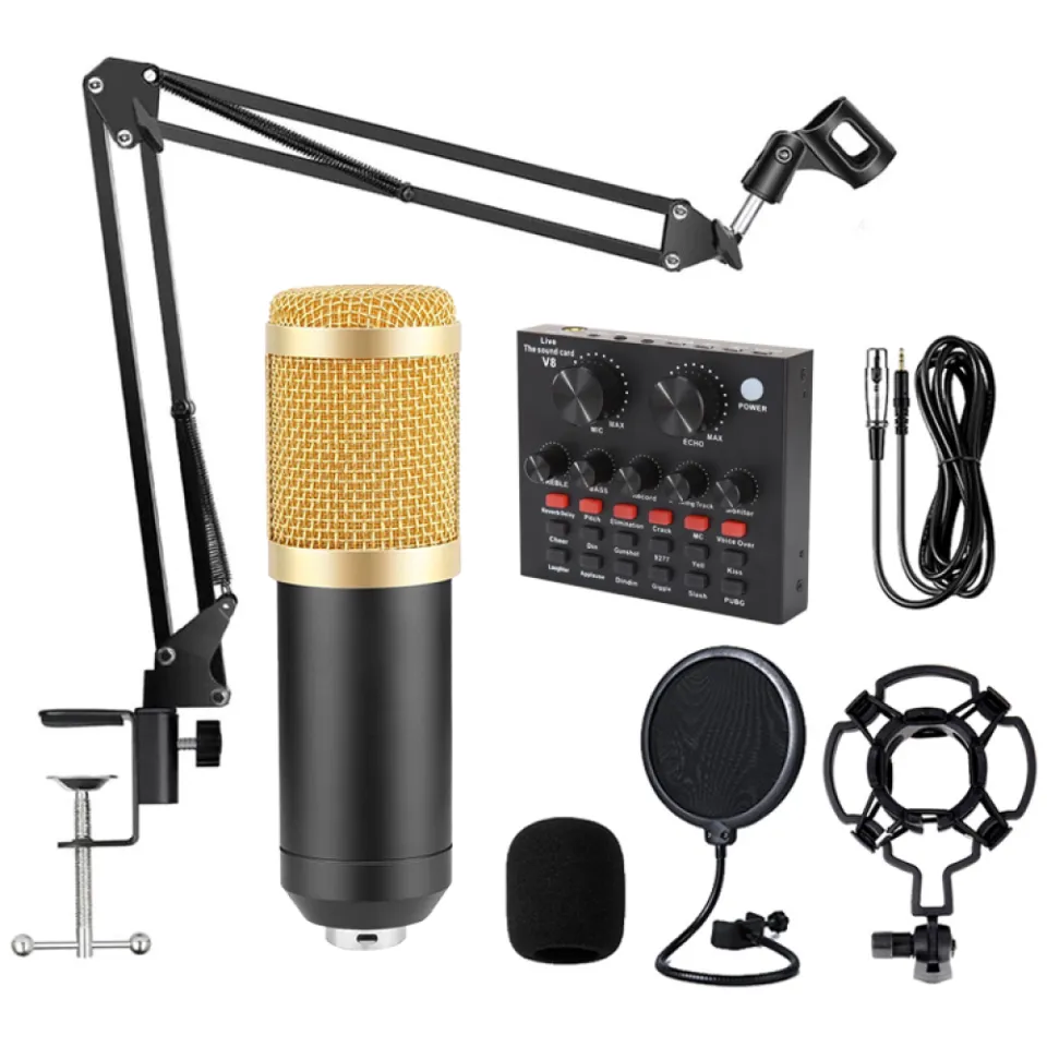 Podcast Live Broadcast Equipment Professional Condenser MIC BM-800 Microfone V8 Arm Stand Studio Music Recording Equipmen - Image 2