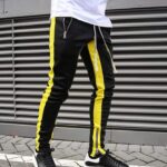 Casual Men's Sweatpant Trouser Black + Yellow
