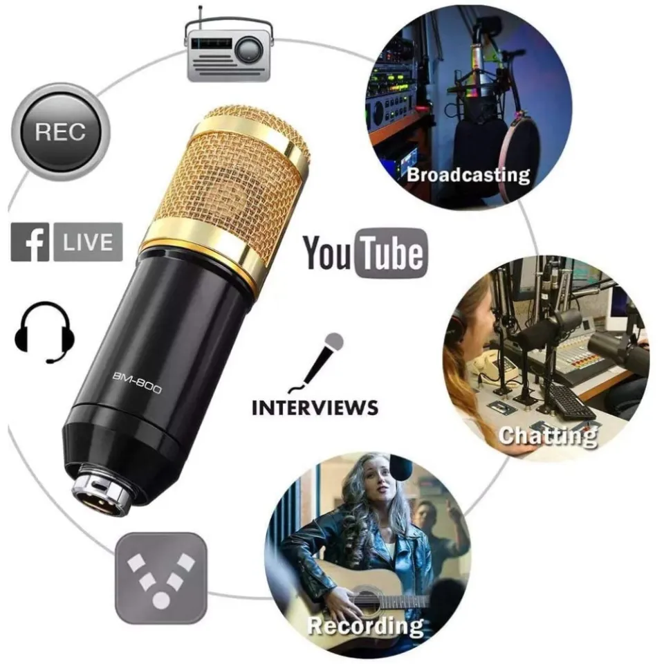 Podcast Live Broadcast Equipment Professional Condenser MIC BM-800 Microfone V8 Arm Stand Studio Music Recording Equipmen - Image 3