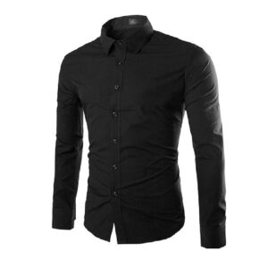 Men's Solid Colour Color Shirt(black)