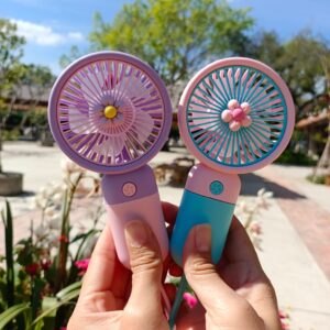 Handheld Portable USB Rechargeable Mini Fan with Lanyard – Pocket Size for Desk, Outdoor, Sports & Travel