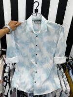 Full Sleeve Ambush Popcorn Print Shirt – China Popcorn Fabric (Slim Fit) aqua blue