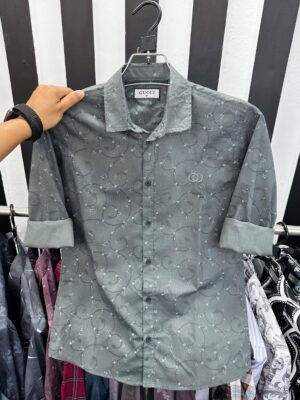 Full Sleeve Premium Cotton Print Shirt for Men – Slim Fit Casual Cotton Shirt