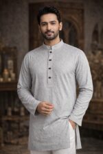 Original Crush Cotton Panjabi (light grey) price In Bd