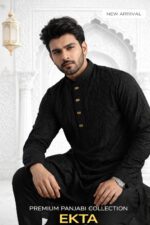 Original Crush Cotton Panjabi (Black  ) price In Bd