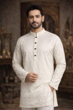 Original Crush Cotton Panjabi (white ) price In Bd