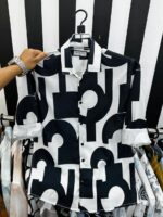 Full Sleeve Ambush Popcorn Print Shirt – China Popcorn Fabric (Slim Fit)  black and White