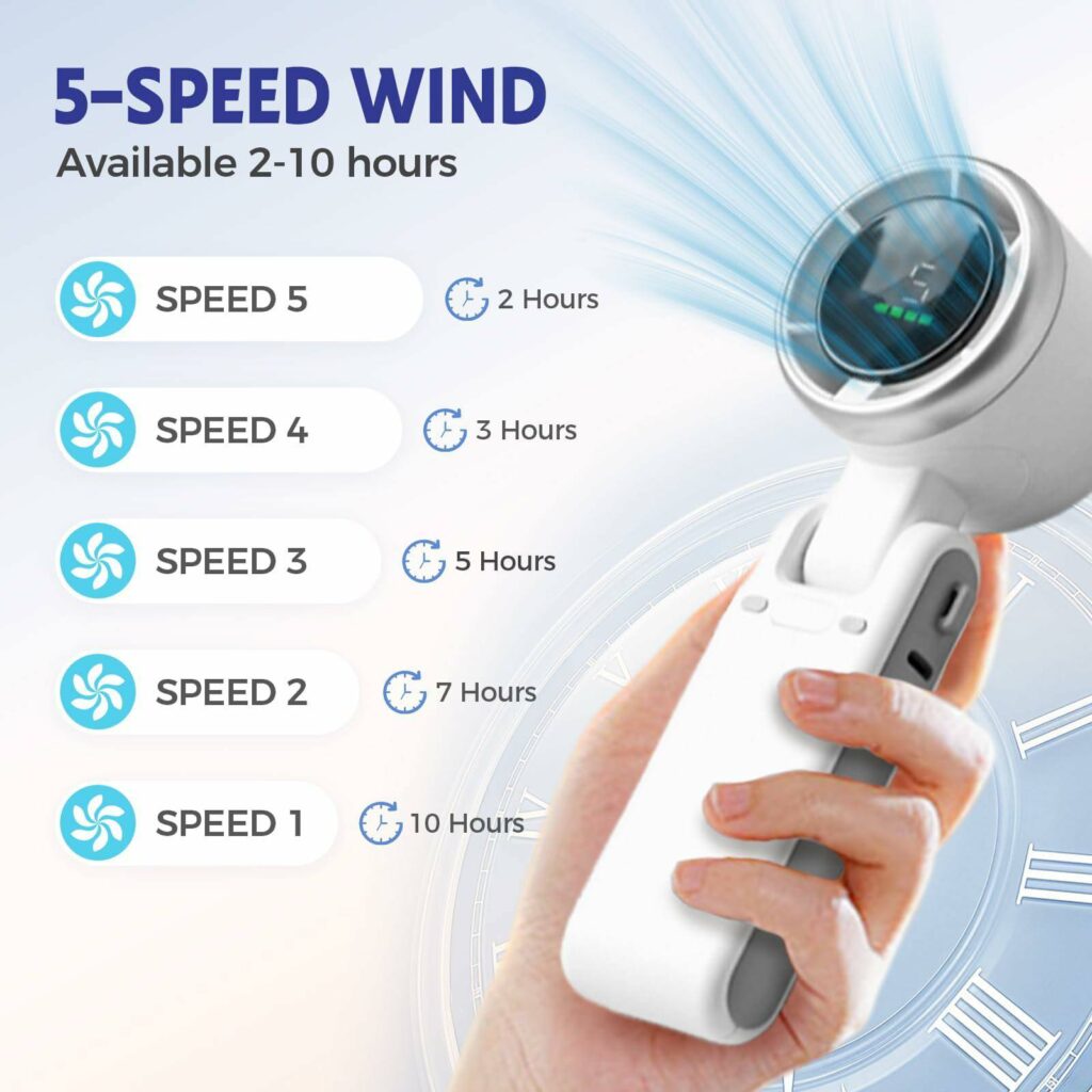 Turbo Fan 1800mAh – USB Rechargeable Mini Handheld Fan