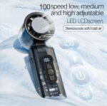 Ice Rush Portable Handheld Turbo Fan, Foldable Mini Cooling Fans, Small Handheld Mist Fan with Battery, Speeds, Foldable, LED Display for Travel, Office, Outdoor, Home Use