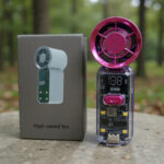 High-Speed Handheld Transparent Fan with Digital Display