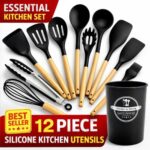 12pcs Wooden Silicone Kitchen Utensil set