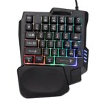 DIVIPARD K5 Luminous Single Hand Keyboard for Gamers – Portable USB Keyboard with RGB Backlight