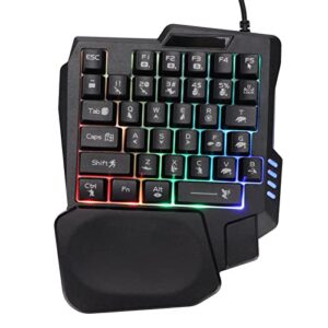 DIVIPARD K5 Luminous Single Hand Keyboard for Gamers – Portable USB Keyboard with RGB Backlight