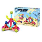 36-piece Magnetic Bar Blocks construction set packaged in a blue cardboard box
