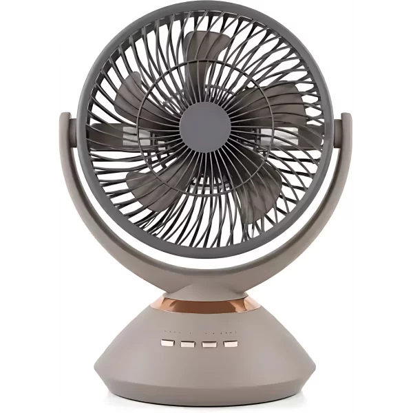 Joy Super JY-2570 9.4 Inch High Speed Rechargeable Table Fan for Home– Oscillating Fan with Led Light,Timer Function | 4 Speed Modes With 7200mAh Battery| Portable Usb Charging Battery Fan - Image 6