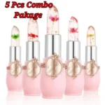 5 pcs combo Emaymei Transparent Jelly Change Lipstick.