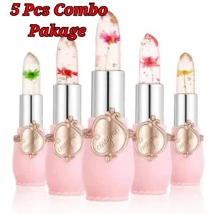 5 pcs combo Emaymei Transparent Jelly Change Lipstick.