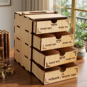 Medicine Box Wood ( 4 layer )