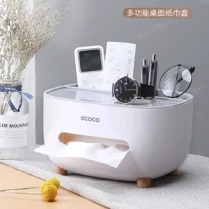 ECOCO Cute Large Storage Napkin Holder Multi-functional Car Tissue Box Light Luxury Storage Box Desktop