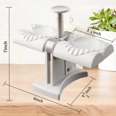 Double Head Automatic Dumpling Maker – Food-Grade ABS Dumpling Press for Dumplings, Momos & Ravioli (Wrap Two at a Time) - Image 3
