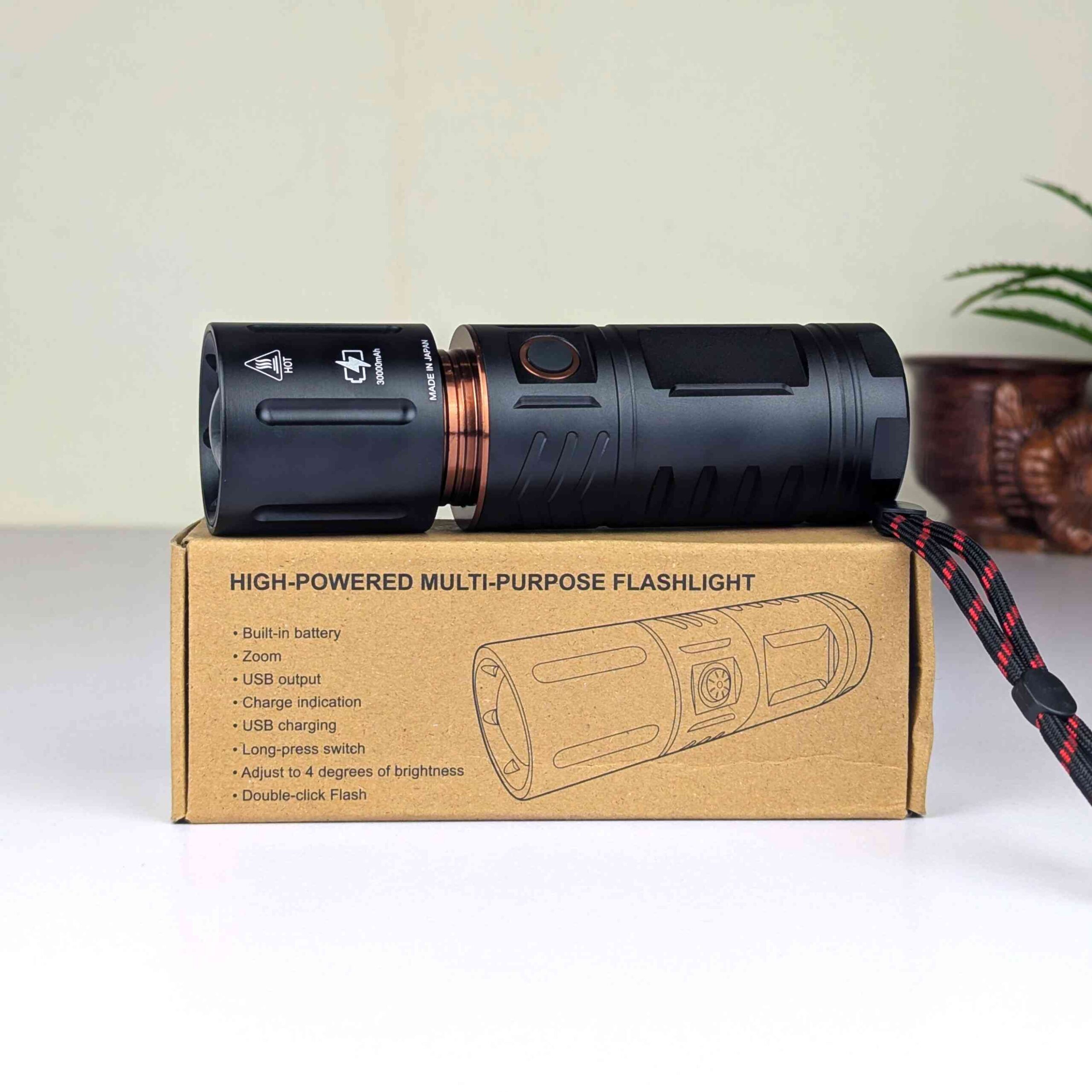 Jambo Pistol Torchlight – Premium Rechargeable LED Flashlight with Power Bank - Image 4