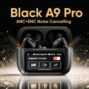A9 Pro Display EarPods Black ব্লুটুথ হেডফোন